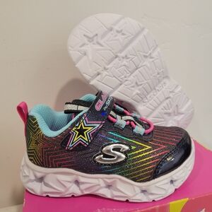 Skechers Tenis Cosmic Charm Sneakers Little Kids Size 7 Black 302452N/BKMT